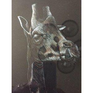 Giraffe Original Scratchboard Art by Carol Hemdal